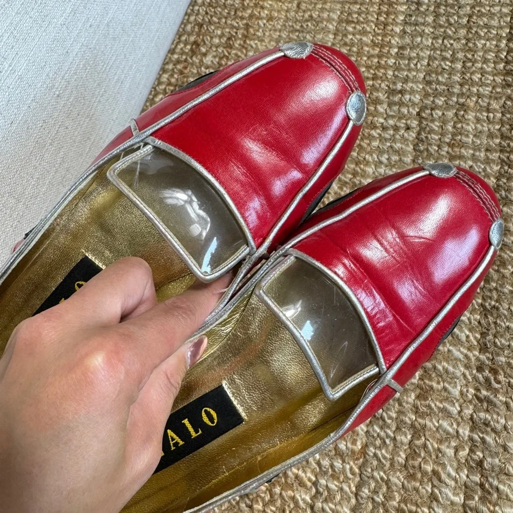 Zalo -Whimsical‎ Red Leather Sports Car Design Shoes US Size 7.5